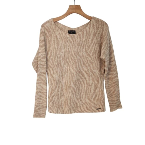 Abercrombie‎ & Fitch Sweater Animal Print Zebra Nylon Blend Womens Size XS EUC - Picture 1 of 10